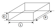 Esquema de una mortaja - dimensiones longitud, espesor, profundidad